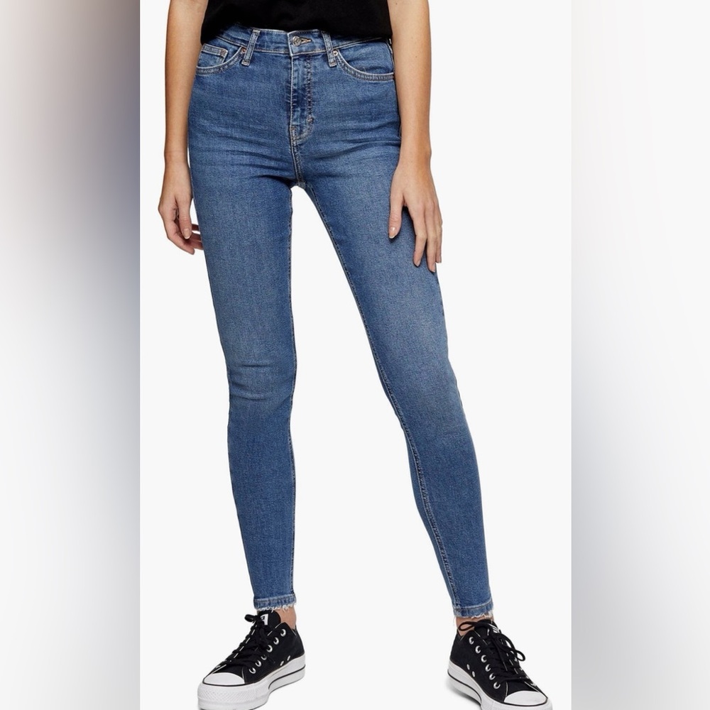 Topshop Jamie Fray Hem High Waist Skinny Jeans